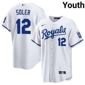 Youth Jorge Soler The Crowns Authentic White #12 Jerseys 181903-278