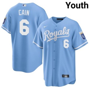 Blue Lorenzo Cain #6 Authentic Royals Youth Jerseys 695792-229