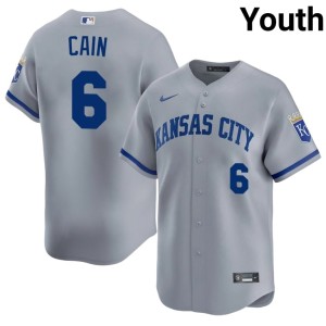 #6 2026-27 Youth Lorenzo Cain Kansas City Royals Gray Jerseys 481149-888