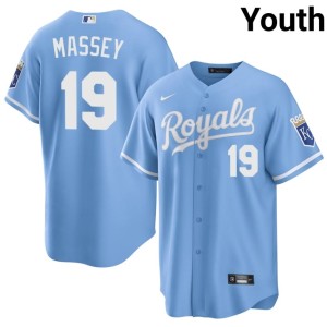 #19 Michael Massey Blue Youth New Kansas City Royals Jerseys 160018-433