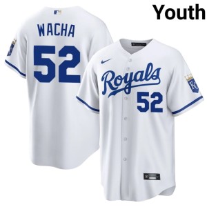 Youth #52 Michael Wacha KC Royals White Replica Jerseys 612738-875