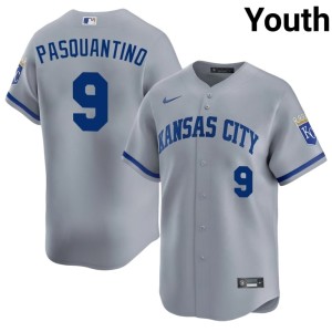 Youth #9 Vinnie Pasquantino Official KCR Gray Jerseys 203781-539