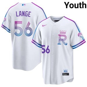 City Connect The Blue Crew White Youth 2026-27 #56 Alex Lange Jerseys 414754-514