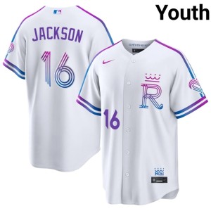 City Connect Youth White Bo Jackson #16 Embroidery The Boys in Blue Jerseys 120800-340