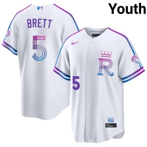 City Connect Youth White George Brett 2026 #5 The 'Yals Jerseys 701286-797
