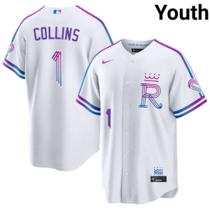 City Connect #1 Isaac Collins Youth White Stitched The Boys in Blue Jersey 203147-370