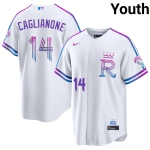 City Connect KC Jac Caglianone Youth #14 White Embroidery Jerseys 414122-913