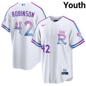 City Connect #42 Youth The Crowns White 2026 Jackie Robinson Jersey 421748-694