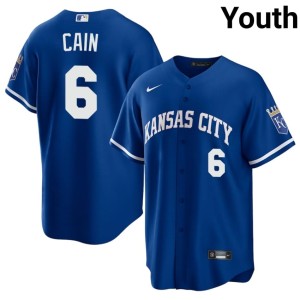 Youth Royal MLB KC #6 Lorenzo Cain Jerseys 655803-131