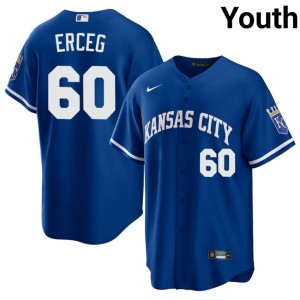Youth Popular #60 Royals Lucas Erceg Royal Jerseys 164538-463