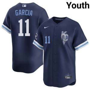 City Connect Youth KC Royals Navy Maikel Garcia #11 New Jersey 698599-619