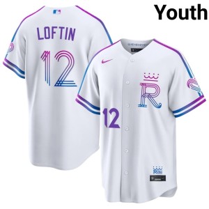 City Connect Nick Loftin White Youth 2026 Kansas City Royals #12 Jerseys 330760-129