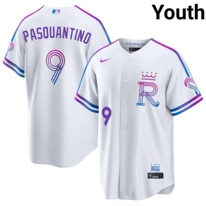 City Connect White Player Youth Vinnie Pasquantino #9 KC Jerseys 718735-550