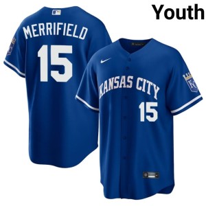 Youth Replica KC Royals Royal Whit Merrifield #15 Jersey 791663-483